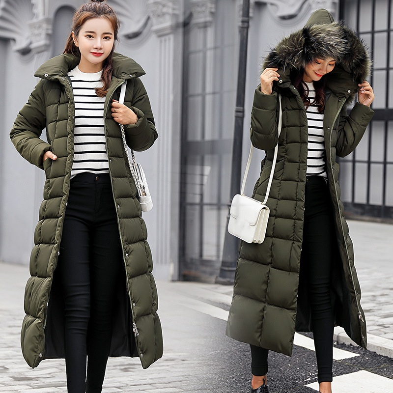 Doudoune longue pour femme avec capuche amovible en fausse fourrure – Veste d'hiver cintrée avec ceinture (blanc, gris, noir, rouge, vert kaki, caramel, M-XXXL)_voghion.com