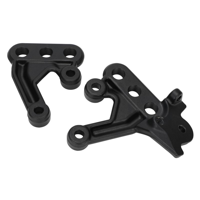 Motorcycle Foot Peg Brackets - Universal Aluminum Alloy Replacement Parts For Custom Bike Modifications (Black, 12x12x5cm)_voghion.com