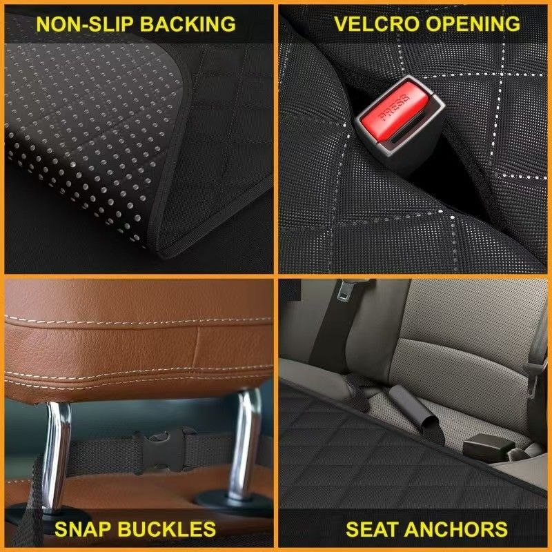 Autostoelhoes voor honden voor de achterbank, waterdichte hangmatbeschermer voor huisdieren, duurzame en antislip stoelbescherming voor SUV's en vrachtwagens, standaardmaat 137 cm x 147 cm_voghion.com