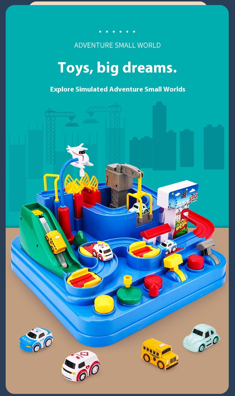 Interactive Car Adventure Track Set – DIY Parking Garage & Train Tracks For Kids, Brain Development Toy (Boys & Girls, Educational Gift)_voghion.com