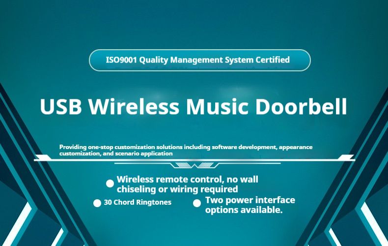 Intelligente kabellose Türklingel mit USB-Aufladung – 30 Melodien, Fernbedienung mit großer Reichweite für Zuhause, Altenpflege und gewerbliche Nutzung_voghion.com