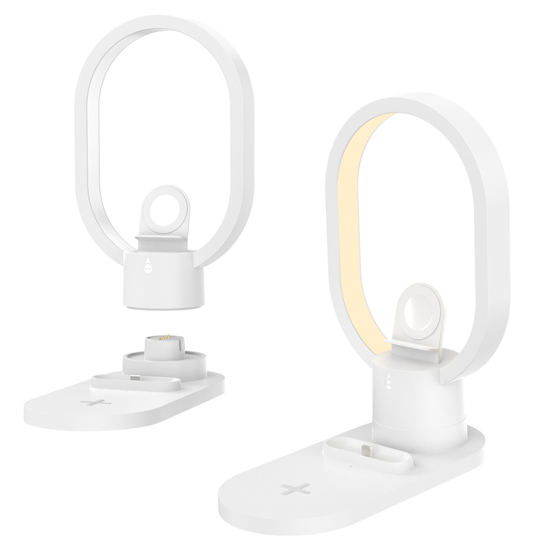 4i1 trådløs oplader LED natlampe bordlampe sengelampe atmosfære lys 15W trådløs oplader hurtig opladning_voghion.com