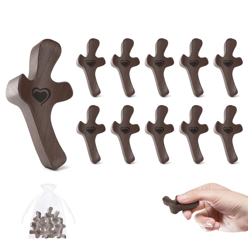 Hot-Selling Wooden Church Easter American Walnut Hand Piece Thumb Cross_voghion.com
