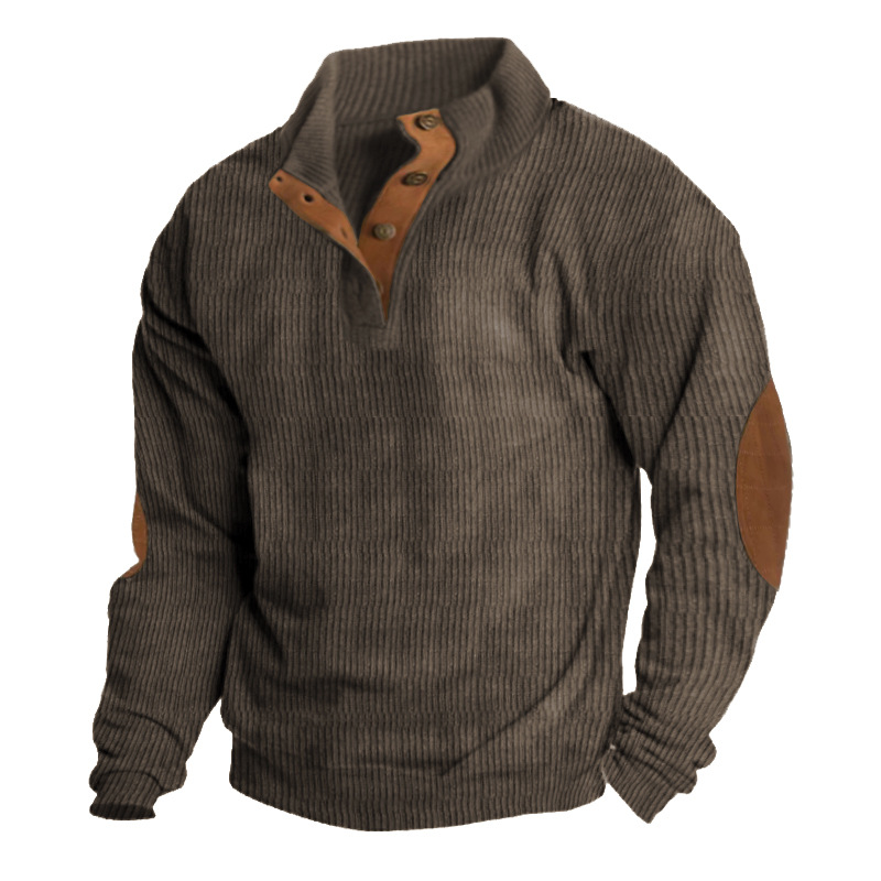 Hanorac bărbătesc cu mânecă lungă și guler înalt, pentru exterior, casual_voghion.com