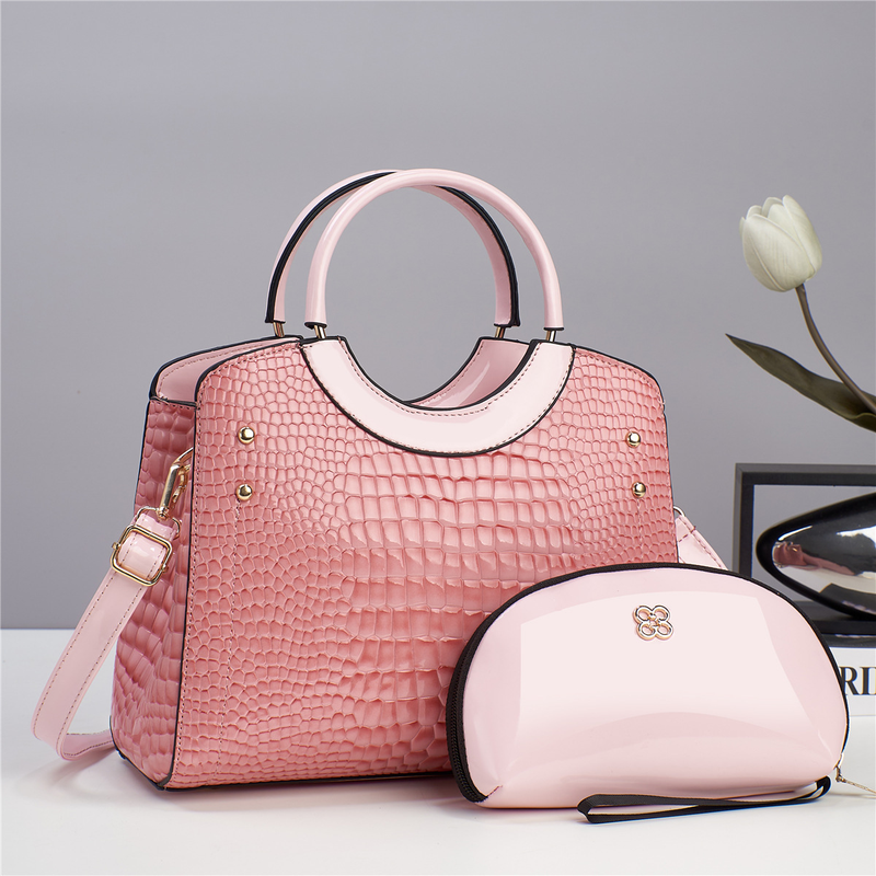 Fashion Crocodile Pattern Large Capacity Handbag New Trendy Mother Women's Cross Shoulder Bag Middle aged Shoulder Bag_voghion.com