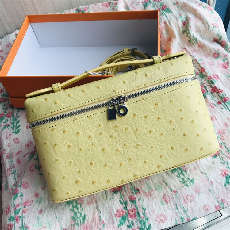 Scatola per il pranzo in grana di struzzo, alla moda, con tracolla singola, in pelle di alta qualità, con croce diagonale, per donna_voghion.com