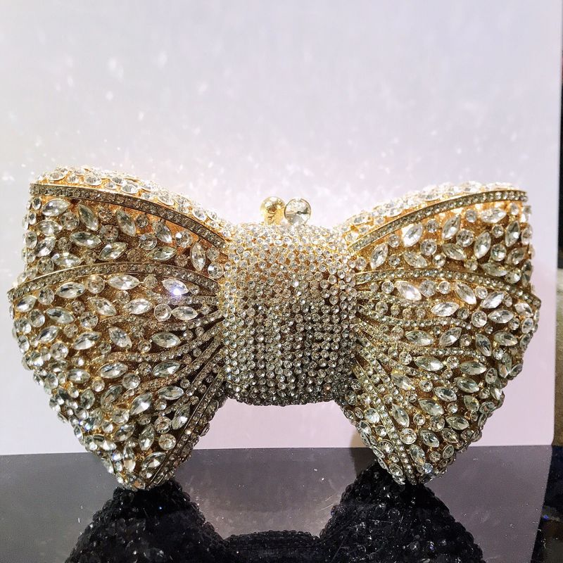 Bow teemant õhtukott banketi kleit strassikivist käekott Uus Bow Clutch rahakott_voghion.com