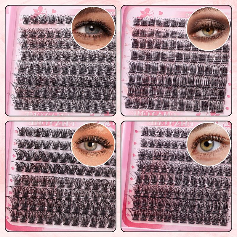 False Eyelashes Single Cluster Segmented False Eyelash Book Set Natural Thick Versatile C Curved Curled Eyelashes_voghion.com