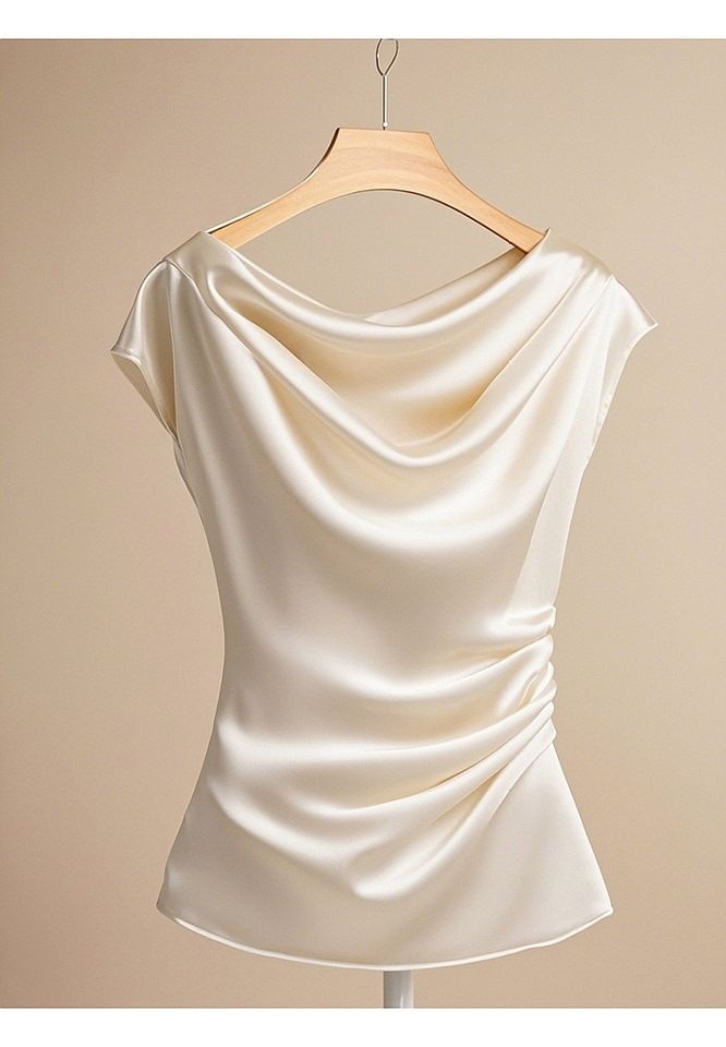 Camisa elegante color albaricoque de alta gama, elegante y de cintura alta, estilo nuevo y elegante_voghion.com