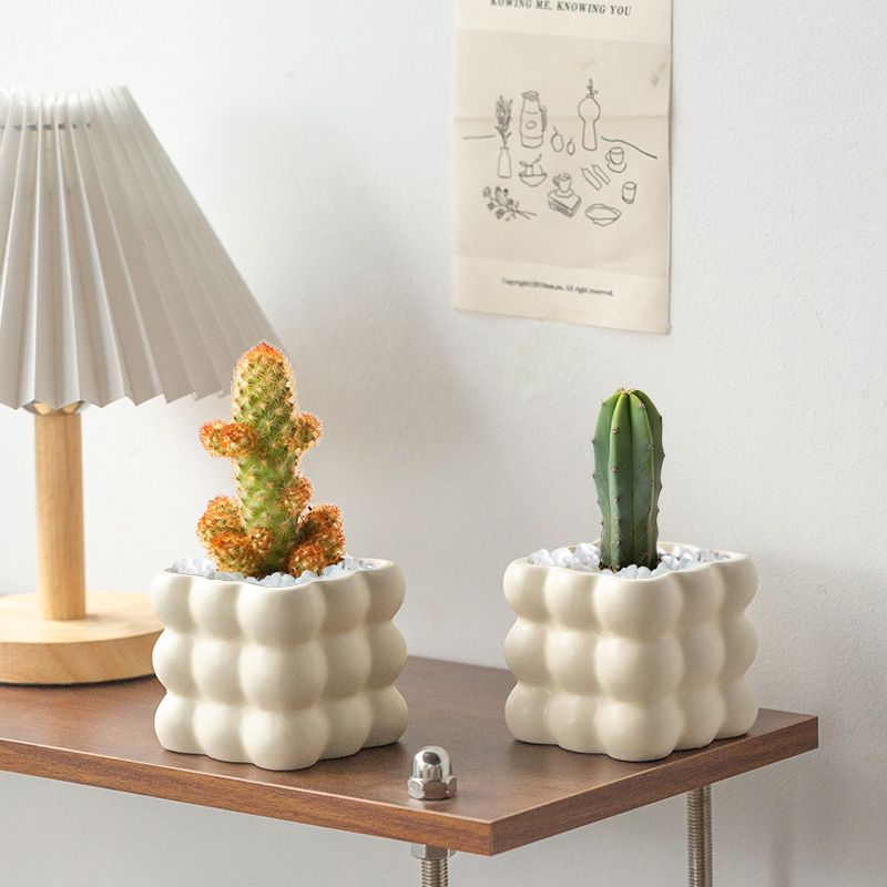 Ceramiczna doniczka 15 cm - doniczka na sukulenty do wnętrz, nowoczesna, z otworem drenażowym, w stylu terakoty_voghion.com