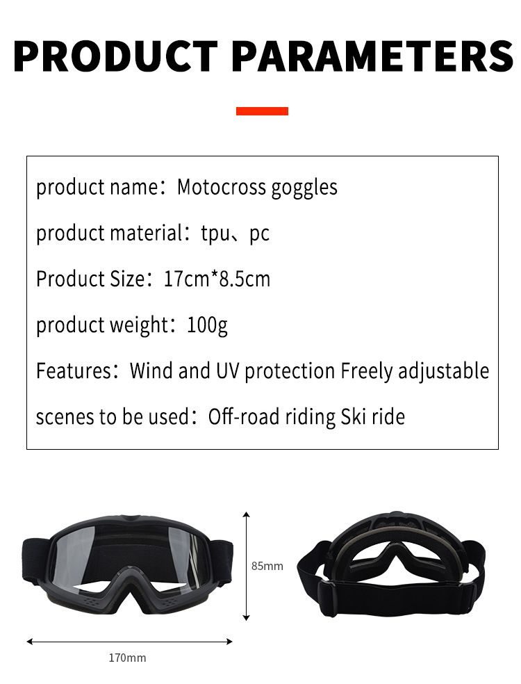 Capacete infantil, óculos de proteção para motocicletas adolescentes off-road, óculos transparentes de alta definição à prova de vento_voghion.com