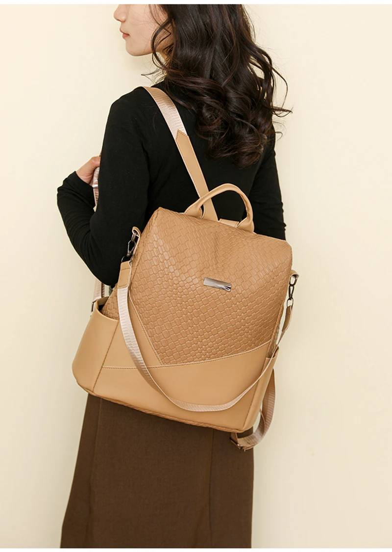 Women Large Capacity Backpack Purses High Quality Leather Female Vintage Bag School Bags Travel Bagpack Ladies_voghion.com