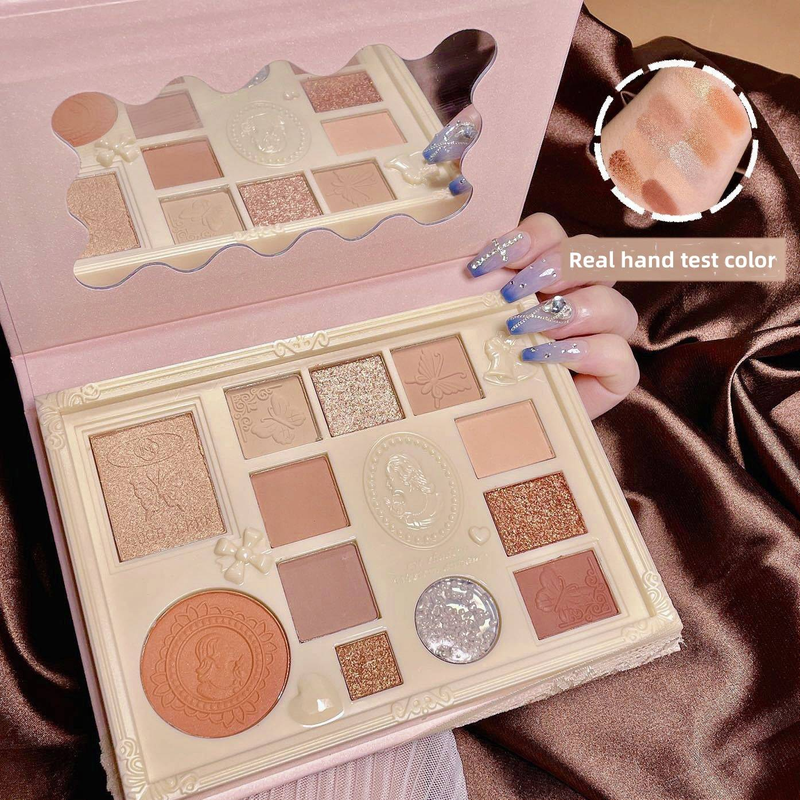 12 color lace eyeshadow tray Blush Highlight Contour Dream Goddess Makeup_voghion.com