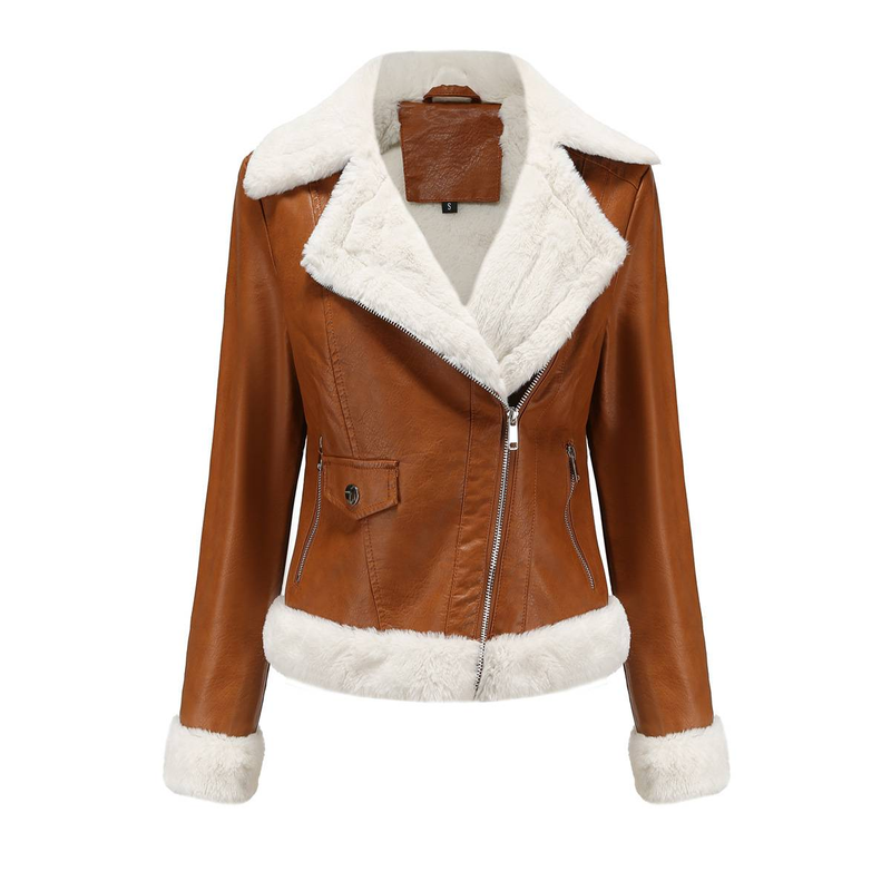 Neue langärmelige warme Reversjacke aus Wildleder für Damen im europäischen und n Pendler-Freizeitstil_voghion.com
