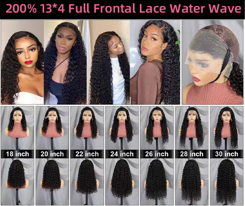 Peluca rizada con ondas al agua de 250 densidades, 13x4/4x4 HD, transparente, con encaje frontal, cabello humano rizado, brasileño, cierre de encaje 5x5_voghion.com