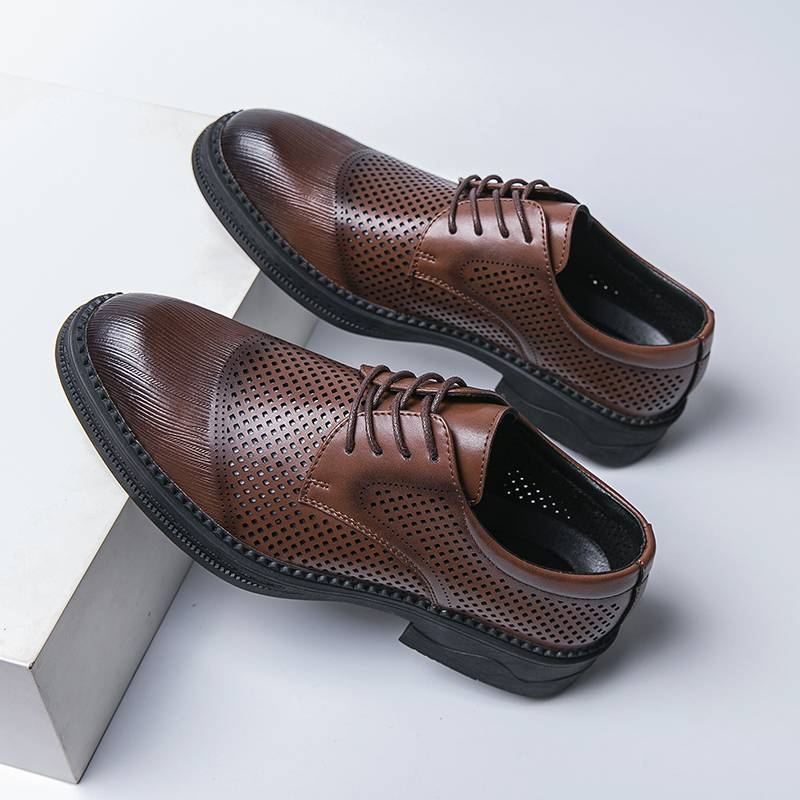Leather Shoes Men Formal Fashionable Men'S Banquet Business Pointed Toe Low Top Leather Casual Soft Men'S Winter Cotton Shoes_voghion.com