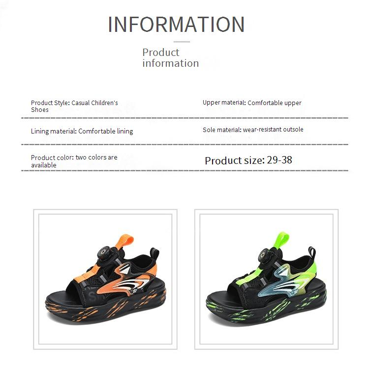 Children's Shoes Boys Sandals Summer Non Slip Soft Bottom Sports Beach Shoes For Middle And Large Children Knob Boys Sandals_voghion.com