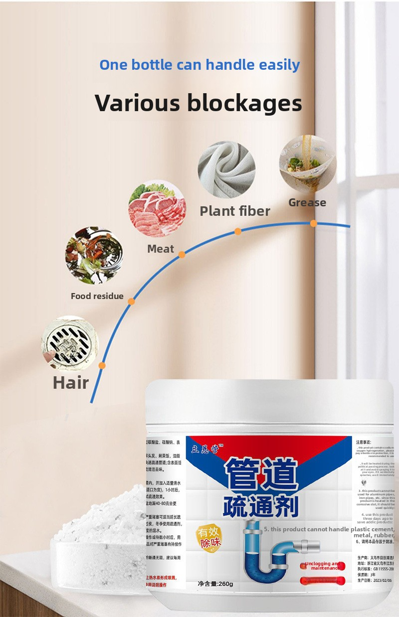 Ultra-Strength Drain Cleaner – Fast-Acting Clog Remover For Sinks, Toilets & Pipes, Dissolves Hair, Grease & Food Waste, Long-Lasting Freshness_voghion.com