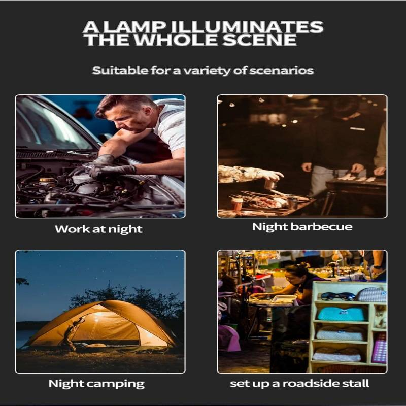 Outdoor Lights Led Camping Lights USB Rechargeable Folding Tent Hanging Light Lantern Lighting Emergency Lights_voghion.com
