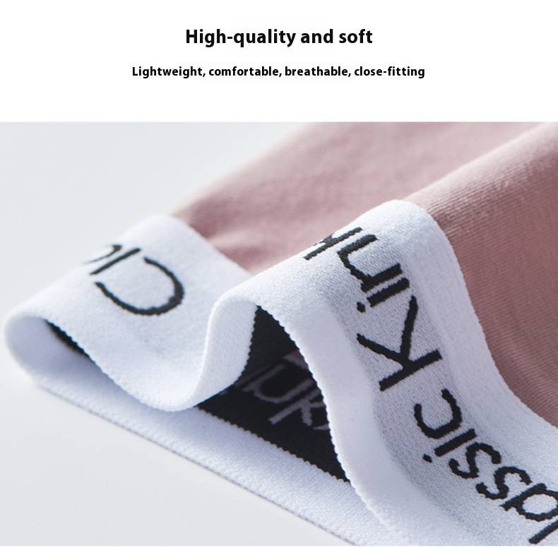 Women's Cotton Breathable Mid-Rise Anti-Slip Bikini Underwear Soft Comfortable Hip-Lifting Sports Shorts_voghion.com