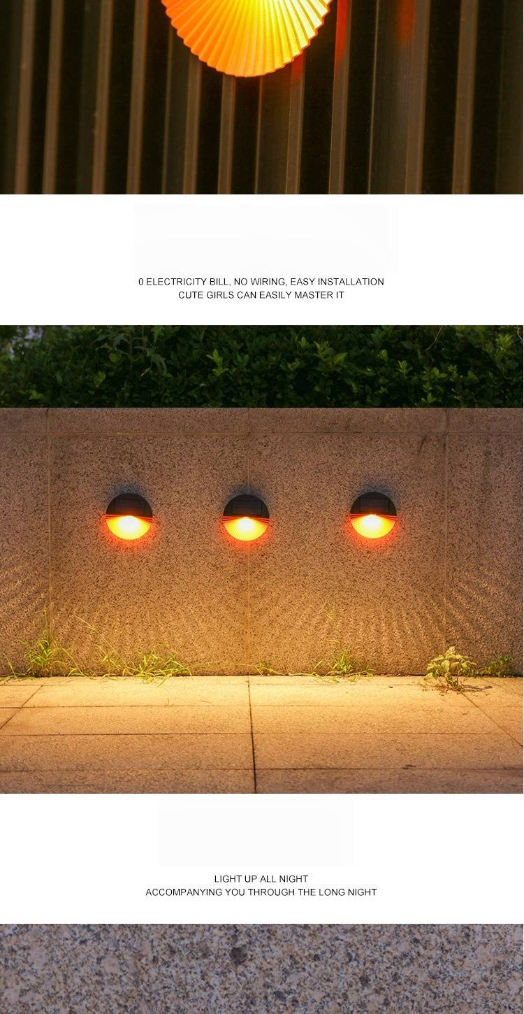 Solar-Wandleuchten für den Außenbereich, wasserdichte Gartenleuchten für Zaun, Terrasse, Weg, Hof, dekorative LED-Solarleuchten mit automatischer Ein-/Ausschaltung, Warmweiß_voghion.com