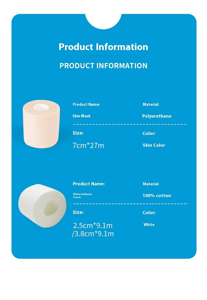 Self-Adhesive Sports Tape – Premium Latex Elastic Bandage For Ankle, Wrist & Finger Support (2.5cm/3.8cm/7cm Width Options, White/Skin Color)_voghion.com