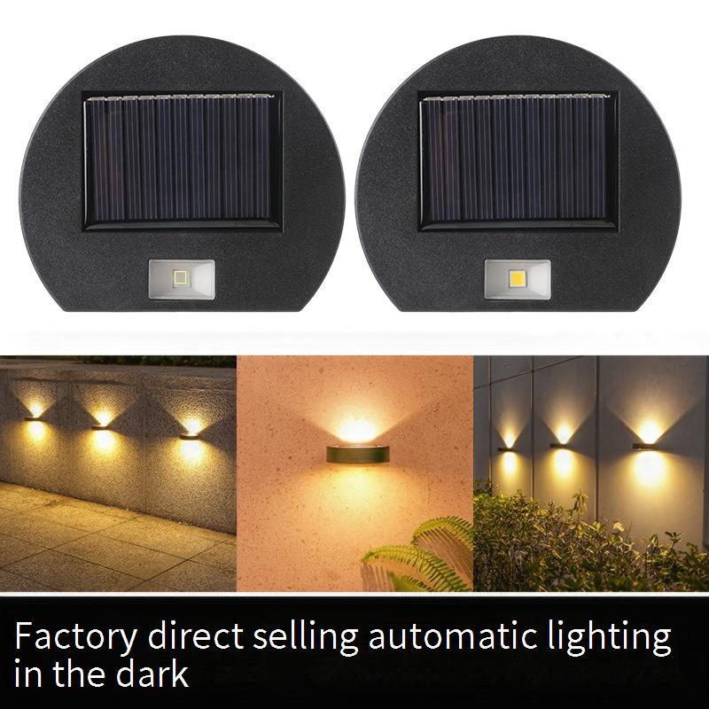 Lámpara solar de pared para exteriores, luces LED impermeables para jardín con sensor de movimiento, iluminación decorativa para patios, escaleras y caminos (LG-67)_voghion.com