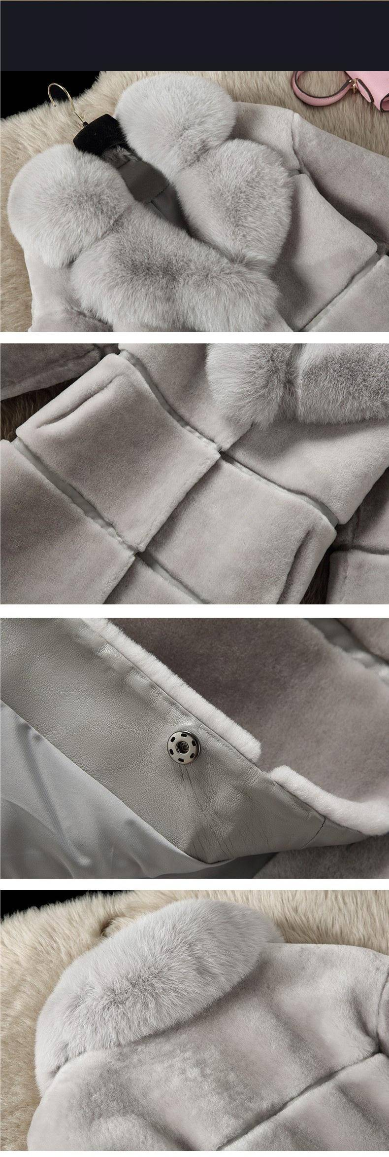 Damenbekleidung Kunstpelzmantel Damen Mittellang – Kragen aus Nerz- und Fuchsimitat, samtartige Plüsch-Oberbekleidung für den eleganten Arbeitsweg (Schwarz/Rot)_voghion.com