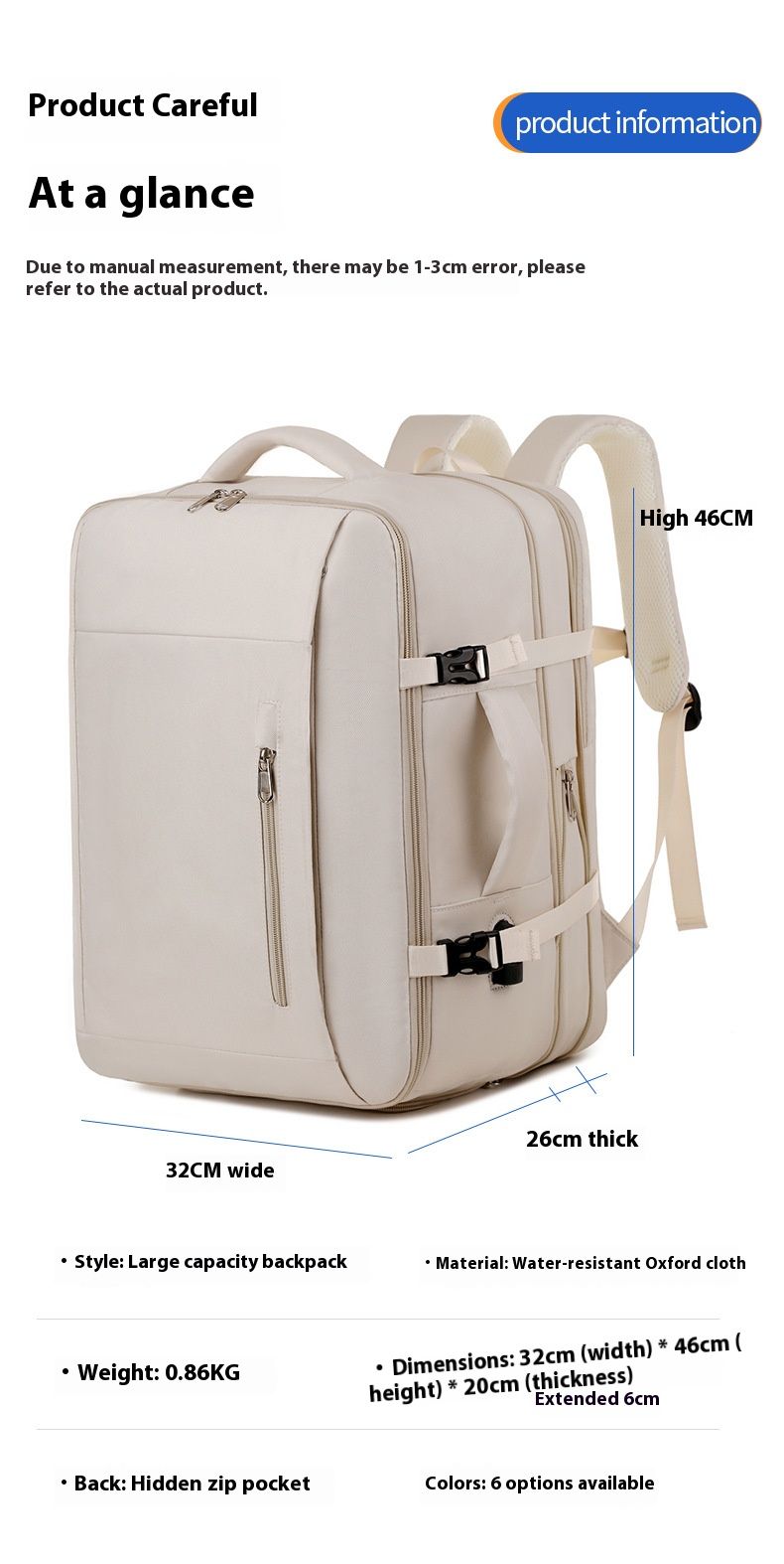 Stylish Multifunctional Backpack For Men And Women - Lightweight Waterproof Laptop Backpack With Oxford Fabric For Travel, Work, And Everyday Use_voghion.com