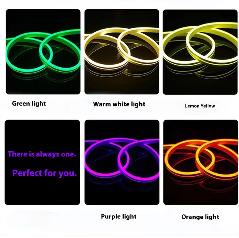 Kit de tira de luces LED de neón flexibles de 12 V, tira de luces RGB de 5 m que cambia de color con fuente de alimentación, resistente al agua para publicidad y decoración exterior._voghion.com