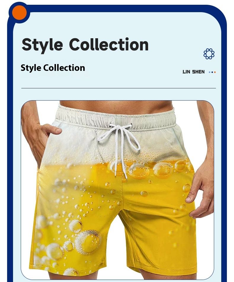 Summer Loose Sports Pants Breathable Men's Swimming Shorts Casual Triangle Mesh Quick Drying Beach Pants_voghion.com