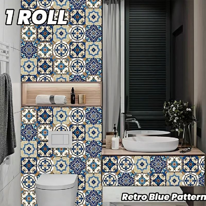 Amerikanischen Stil Plaid Tapete Küche Öl-proof Wasserdicht Aufkleber Schlafzimmer Wohnzimmer Hintergrund Wand Verdickt_voghion.com