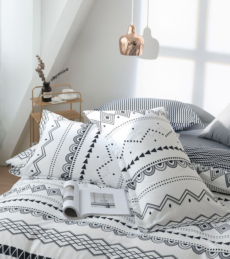 Bohemian Style Soft Material Three Piece Bedding Set Quilt Cover Duvet Cover Pillowcase_voghion.com