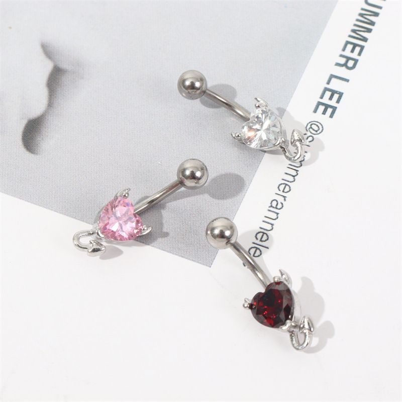 moda nuovo anello ombelico piccolo diavolo chiodo ombelico acciaio inossidabile zircone ombelico all'ingrosso gioielli puntura_voghion.com