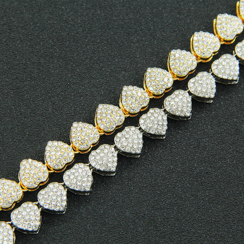 Cristal miami iced out cubana link corrente pulseira colar para homens e mulheres strass completo encantos hip hop jóias corrente_voghion.com