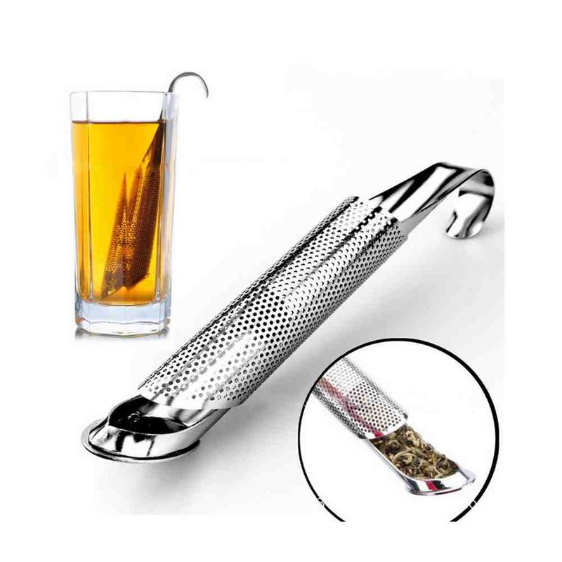 2Pcs Kitchen Accessories New Tea Strainer Amazing Stainless Steel Infuser Pipe Design Touch Feel Holder Tool Tea Spoon Infuser Filter_voghion.com