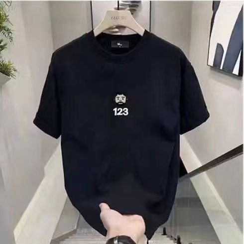 Men's Clothing Plus Size Casual Cotton Round Neck Printed Short T Shirt Loose Short Sleeve Shirt_voghion.com