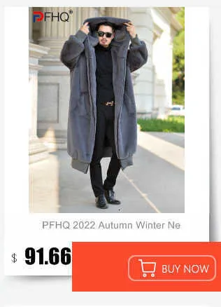 PFHQ 2022 Autumn Winter Men's Imitation Mink Long Coat Elegant Jacket Trendy Stylish Male Faux Fur Clothes Trench_voghion.com