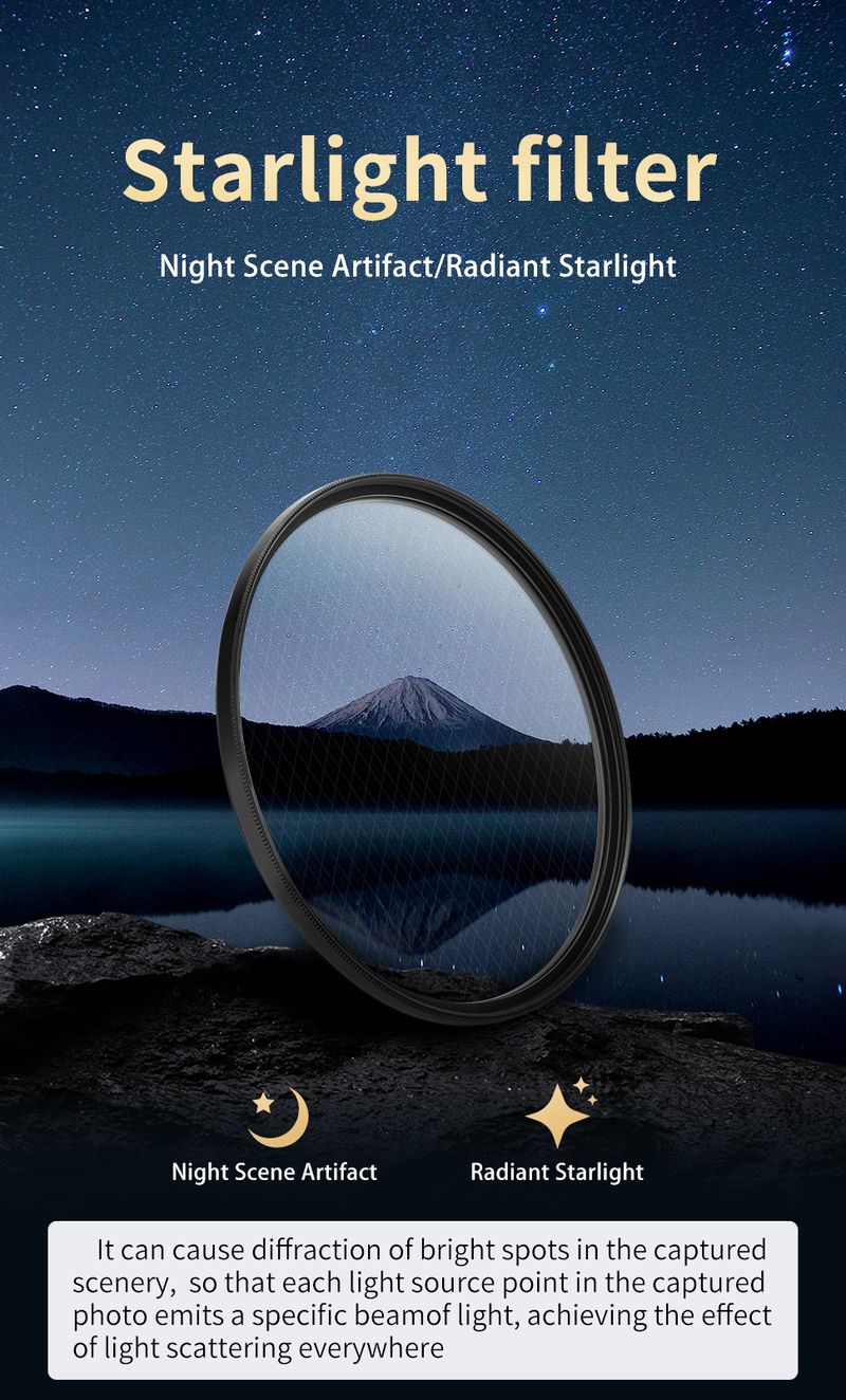 4/6/8 Linien Sternfilter Sternenlicht Schmuck Ring Nagel Videofotografie für Canon Sony Nikon Fuji DSLR Kameraobjektiv_voghion.com