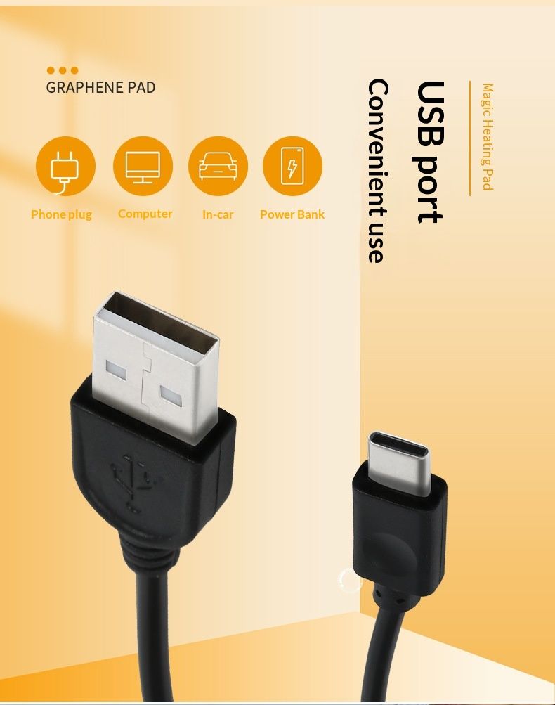 Hold USB Graphene Small Size Electric Heating Cushion Outdoor Camping Heat Therapy Knee Pad Blanket_voghion.com