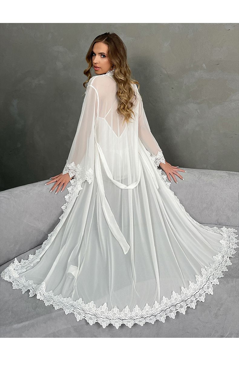 New Morning Robe Sexy Nightgown Backless Temptation Ice Silk Comfortable Outer Robe Pajamas Female Home Suit_voghion.com
