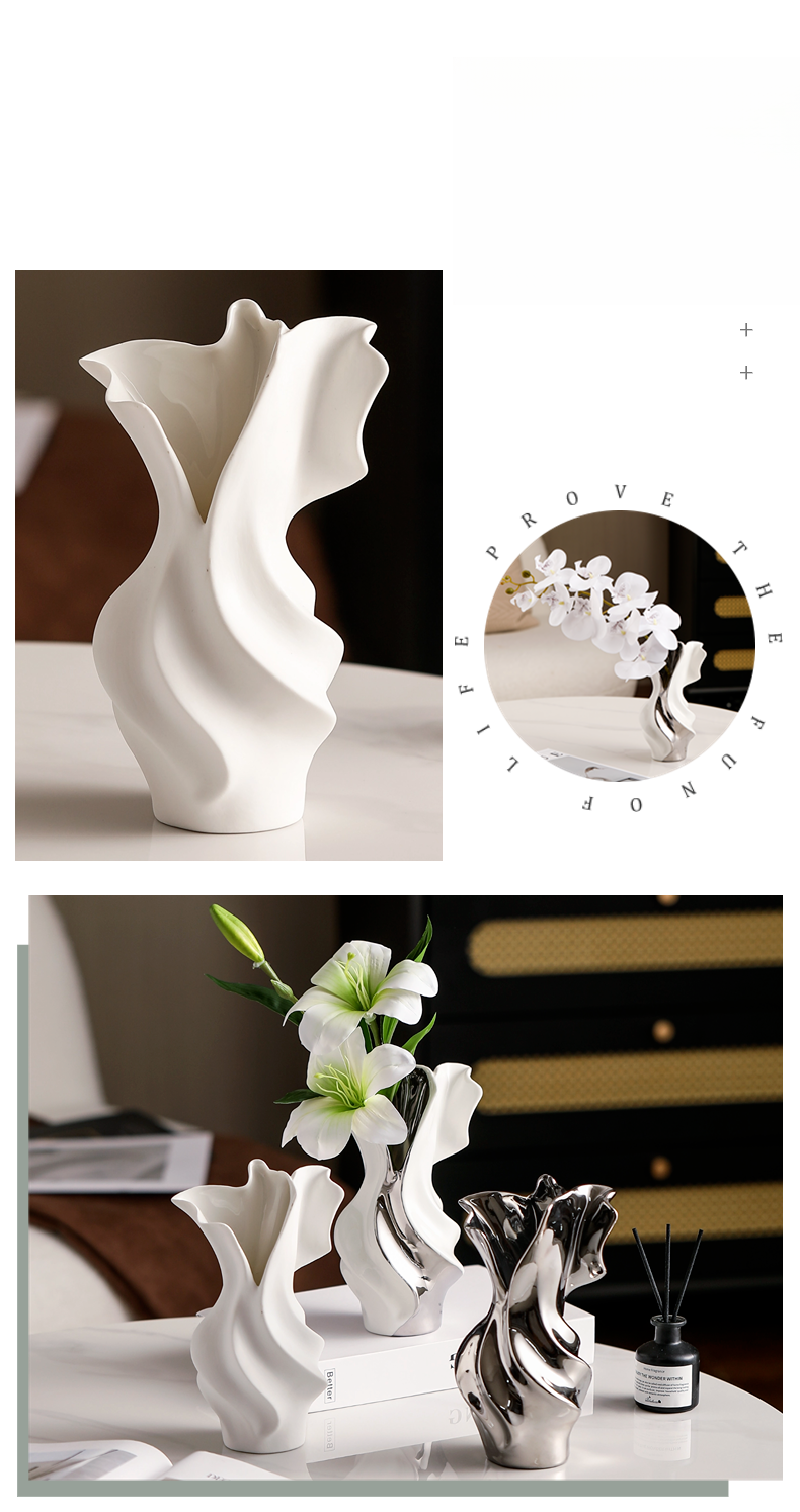 Creative Art Simulation Vase Ins Style High Aesthetic Living Room Flower Arranger Home Wine Cabinet Decoration Niche_voghion.com