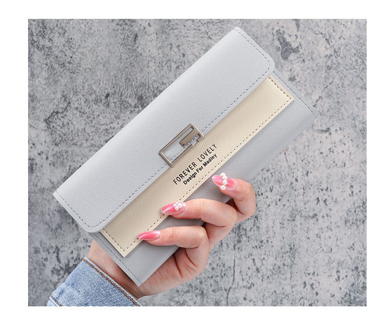 Long Wallet Ladies New Tri-Fold Clutch Multi-Functional Pu Bag Wallet_voghion.com