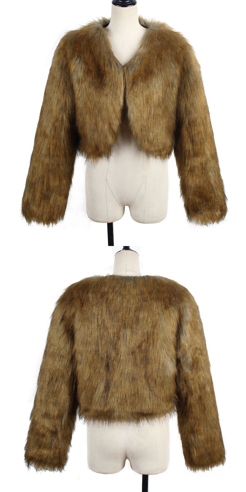 2025 Winter Casual Pelz Kurzen Mantel Frauen Elegante Langarm Flauschigen Outwear Jacke Damen Feste Dicke Warme Pelzigen Outwear_voghion.com