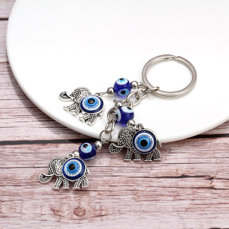 Blue Eye Keychain Lucky Elephant Pendant Keychain Devil's Eye Pendant Bag Pendant_voghion.com