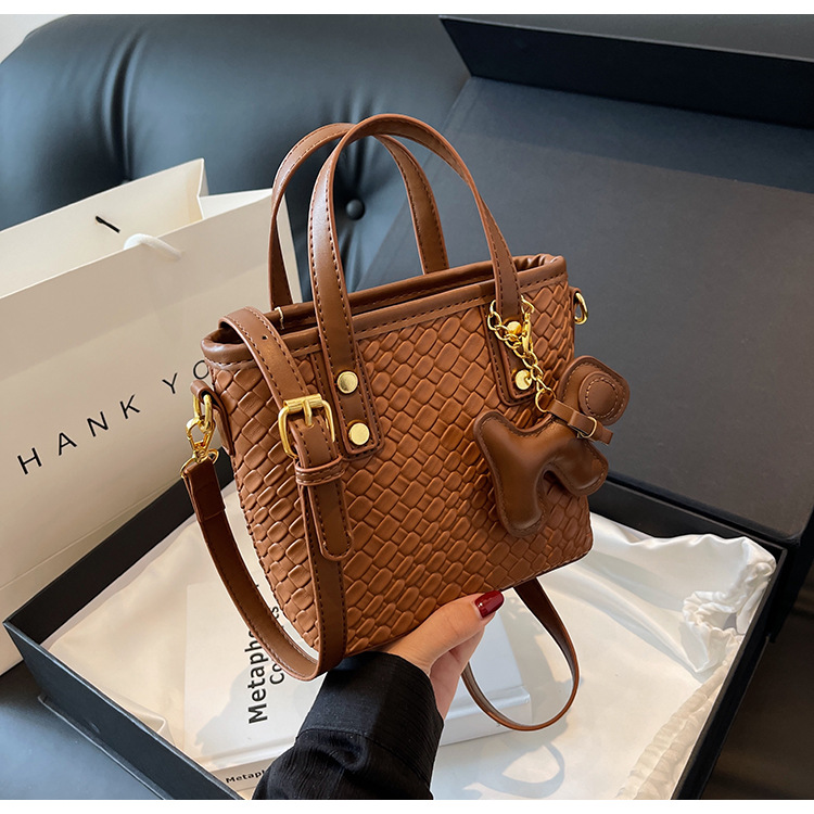 Borsa a secchiello di tendenza transfrontaliera borsa da donna alla moda semplice borsa a tracolla a tracolla borsa in tessuto trasporto di goccia in un unico pezzo_voghion.com