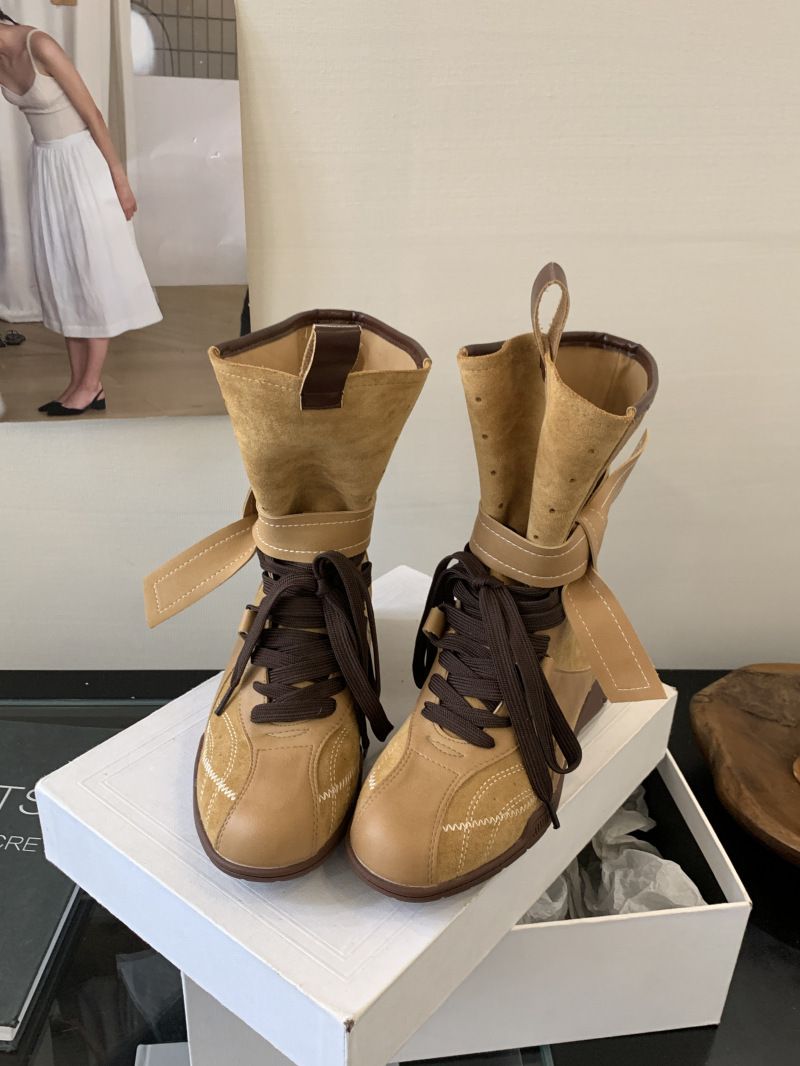 Women Boxing Boots Inner Height Increase Niche Design Boxing Lace-Up Training Women's Early Autumn Short Boots_voghion.com