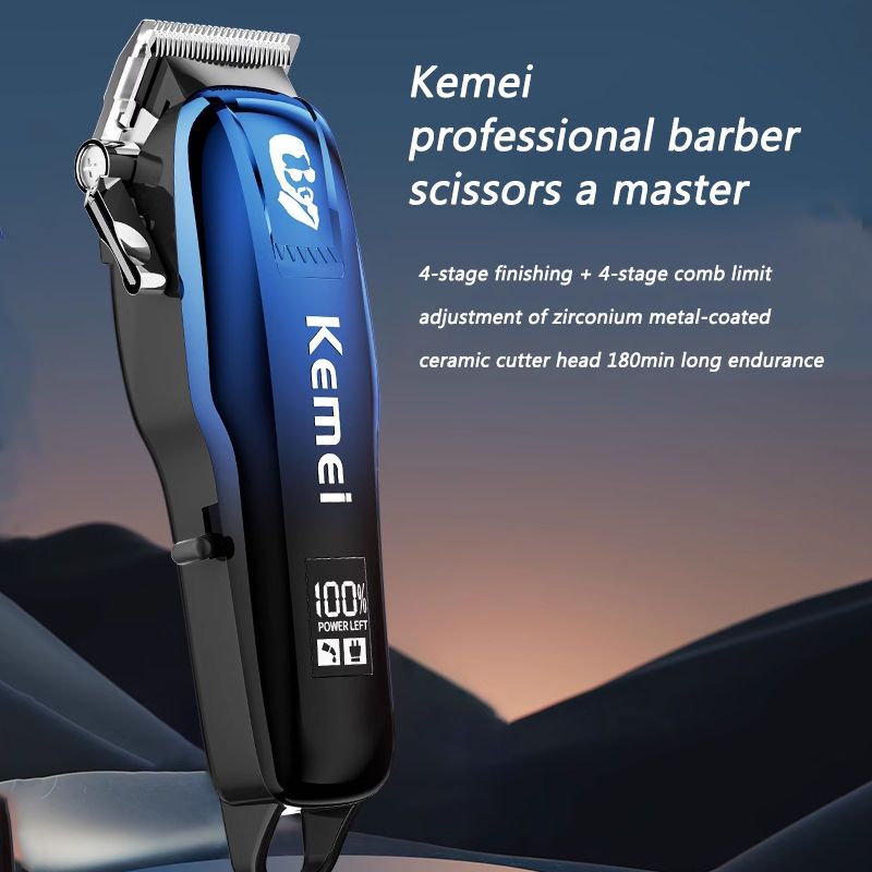 Kemei Barber Rechargeable Hair Clippers Razor Men KM-709A Electric Beard Trimmer Professional Clipper_voghion.com