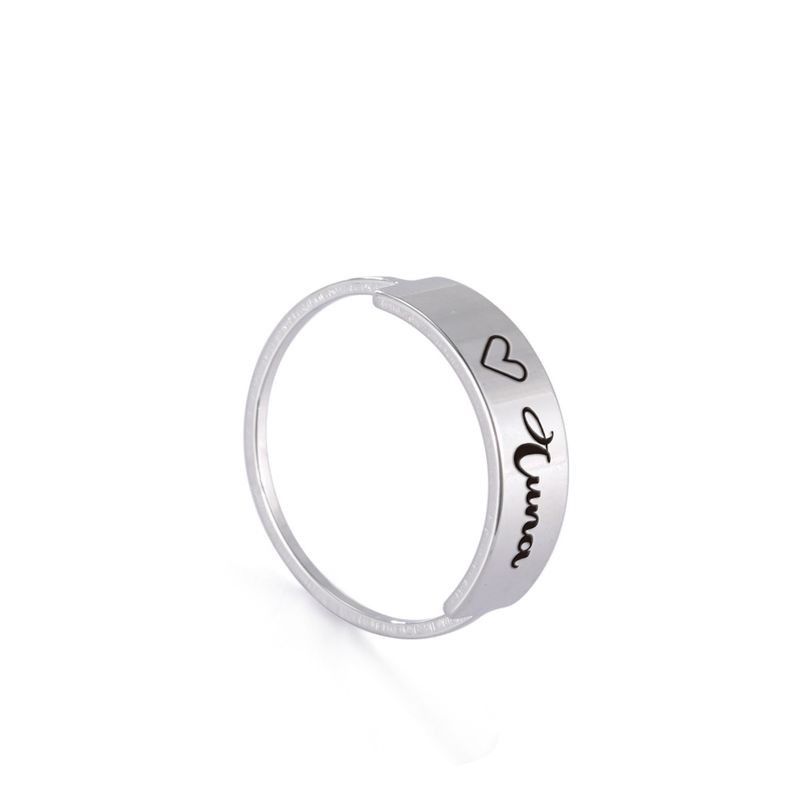 Hot Selling Stainless Steel Genuine Gold Electroplated And Labeled Front Wide Back Thin Ring For Girls' Temperament_voghion.com