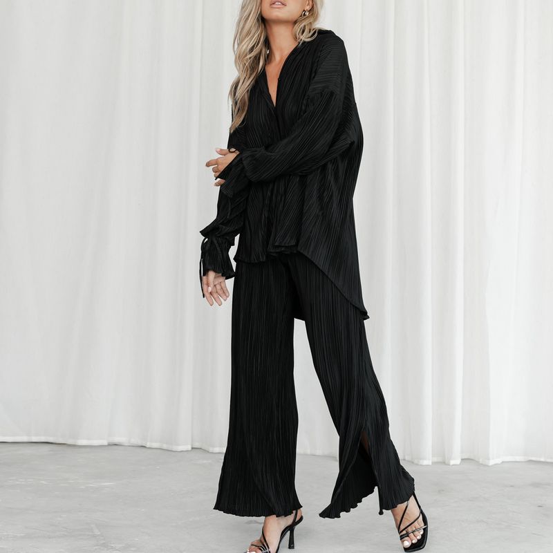 Tailleur pantalone casual da donna tinta unita_voghion.com
